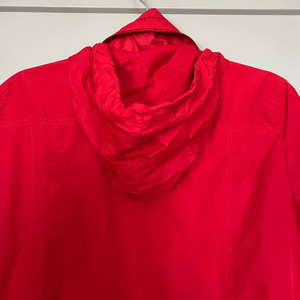Red Rain Jacket with hidden hood - Picture 5 of 9